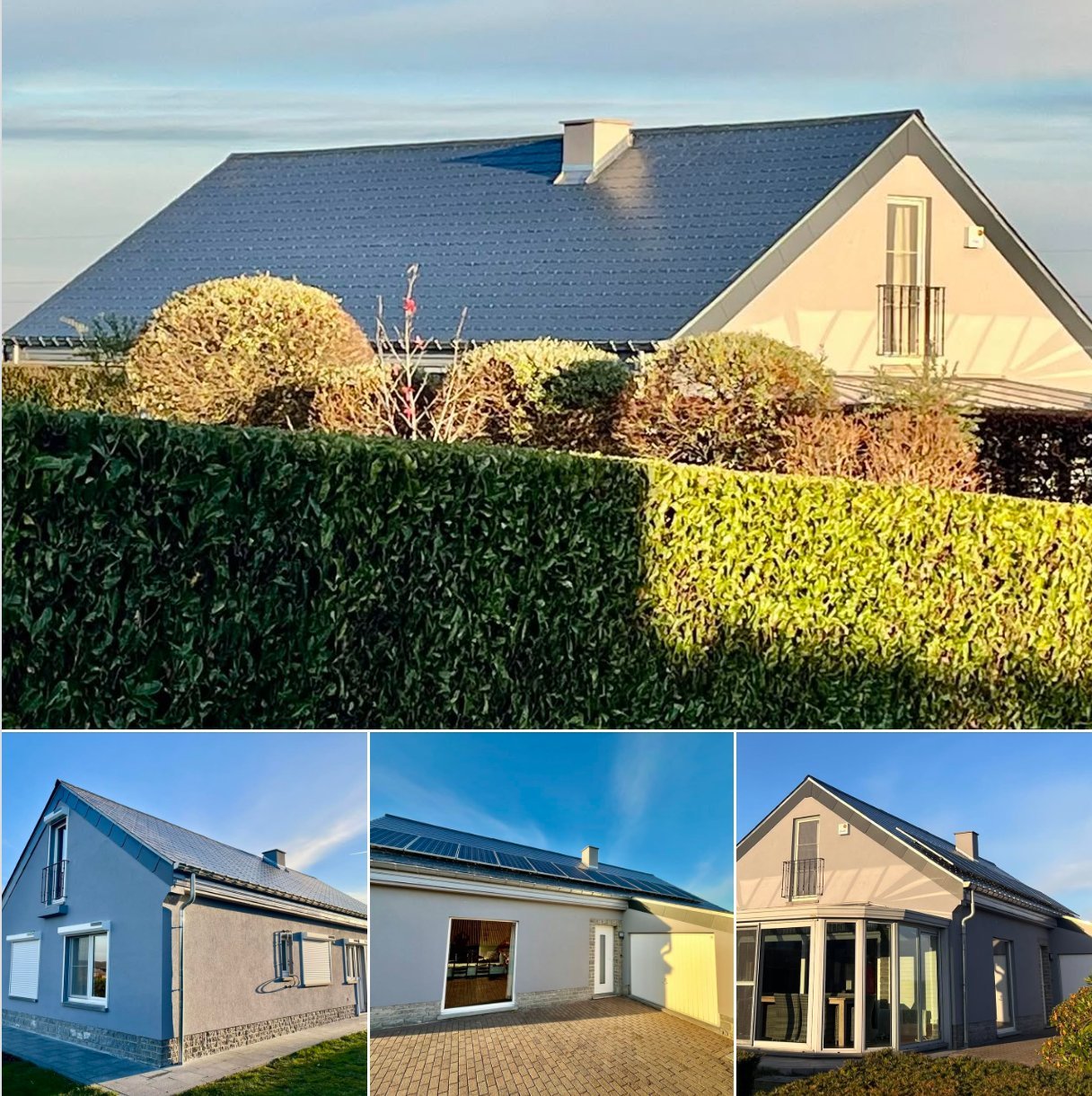 Toiture ardoises avec panneaux photovoltaïques intégrés